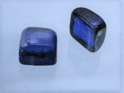 Motive Glassteine, Quader, 25 mm, dunkelblau glänzend, 200 gr-Netz