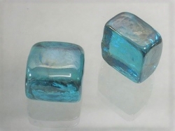 Motive Glassteine, Quader, 25 mm, türkisblau glänzend, 200 gr-Netz