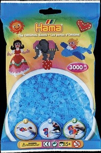 Beutel mit 3000 Bügelperlen Midi, 73-aqua transparent