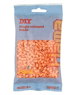 Beutel mit 1000 Bügelperlen Midi, 105-Trendfarbe helles apricot pastell