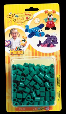 Packung mit 250 Bügelperlen Maxi, 10-grün