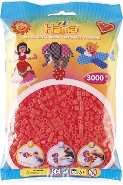 Beutel mit 3000 Bügelperlen Midi, 33-cherry