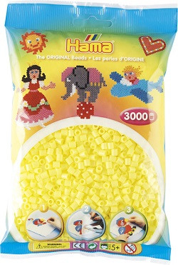 Beutel mit 3000 Bügelperlen Midi, 43-pastellgelb