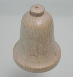 Holzglocken mit Aufsatz, roh, 40 x 30 mm, Stück