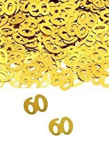 Streukonfetti Jubiläumsziffern, gold, Ziffer 60, 13 gr.