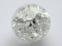 Kristallglaskugel 8 cm, klar-transparent mit Splittereffekt