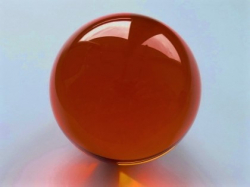 Deko Kristallglaskugel Rundschliff, 80 mm, bernstein-amber, Stck.