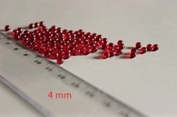 Glaskugeln kristall mini, rubinrot, 4 mm, 100 gr.