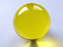 Deko Kristallglaskugel Rundschliff, 80 mm, gelb, Stck.