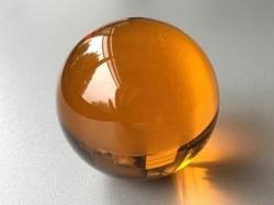Deko Kristallglaskugel Rundschliff, 60 mm, goldgelb, Stck.