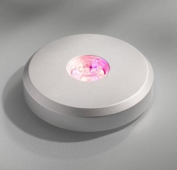 LED Sockel 15-er LED für Beleuchtung, rund 11,5 cm Durchmesser, silber