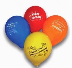 Luftballons mit Aufdruck, diverse Geburtstagssprüche, 10 Stück