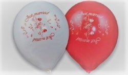 Luftballons mit Aufdruck, Just Married, 10 Stück