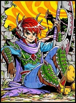 Samtbild Serie Manga, Elfenkrieger rot