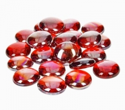 Restposten Glasnuggets Premium, irisierend königsrot, 18-20 mm, 100 gr im Netz