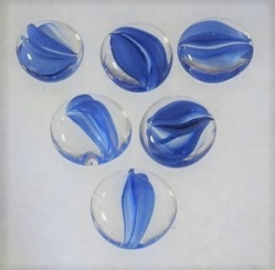 Glasnuggets Cats Eye, dunkelblau gemustert, 17- 20 mm, 250 gr