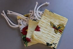Murmel Stoffsäckchen creme und bunt gemustert, 11x14 cm, Stck.