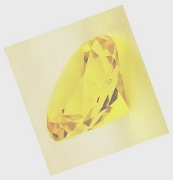 Deko Glasdiamant Kristall, gelb, ca. 50 mm DM, Stück