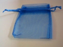 Organzabeutel, blau, 8x10 cm, 12 Stck.