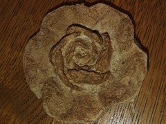 Restposten Ornament aus Pappart, Rosenkopf