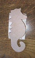 Restposten Ornament aus Pappart, Seepferdchen