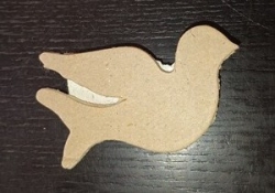 Restposten Ornament aus Pappart, Taube klein