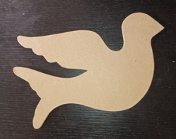 Restposten Ornament aus Pappart, Taube groß