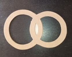 Restposten Ornament aus Pappart, Eheringe groß