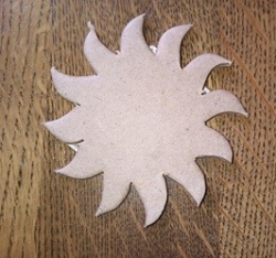 Restposten Ornament aus Pappart, Sonne klein