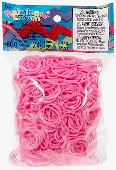 Rainbow Loom® Gummibänder opak, pink, 600 Stück