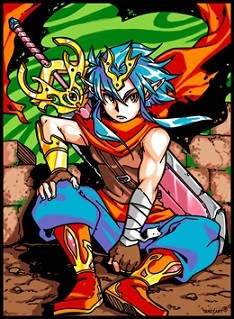Samtbild Serie Manga, Elfenkrieger blau