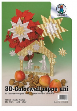 3-D Colorwellpappen, 10 Stück sortiert gold und silber