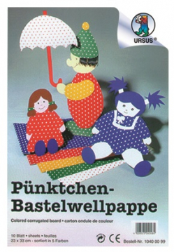 Bunte Mischung Bastelwellpappen Pünktchen, 10 Stück sortiert