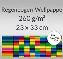 Bastelwellpappe regenbogen von URSUS®, bunt sortiert, 10 Bögen